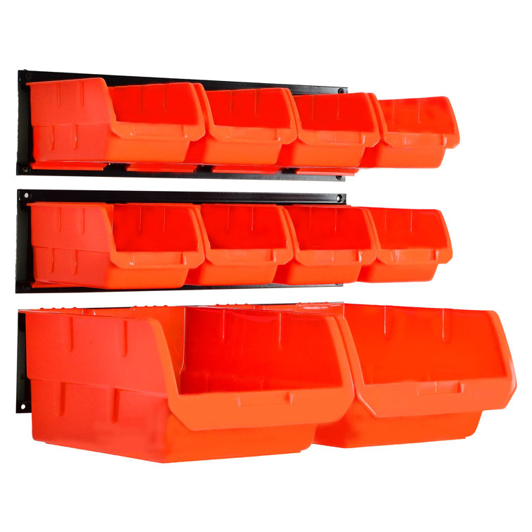 BOOTSTRAP Wall Mounted Storage Bins, Wall Storage Bins Parts Rack 10